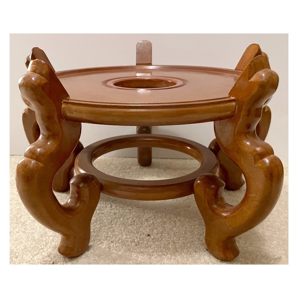 Oriental Rosewood Fishbowl Stand, Vase or Plant Pot Stand, Indoor